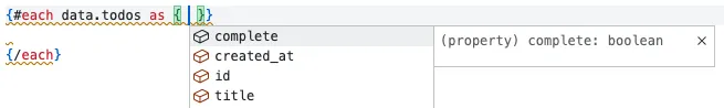 Auto-complete when writing markup using the generated types.